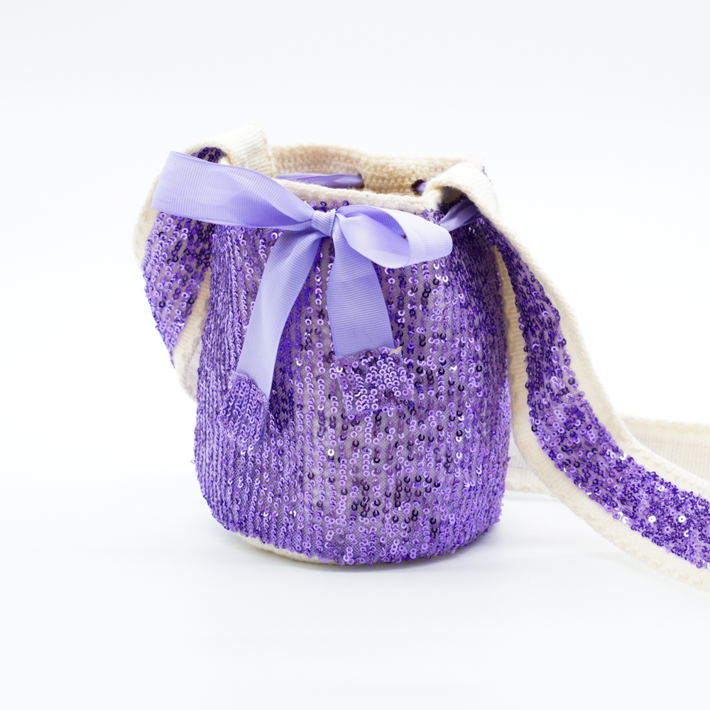 Mochila macramé morada