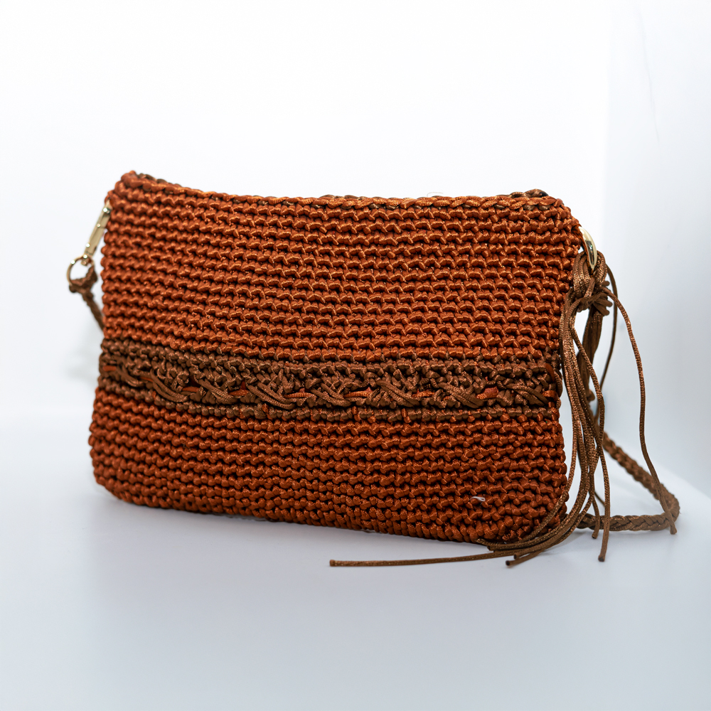 Cartera crochet marrón