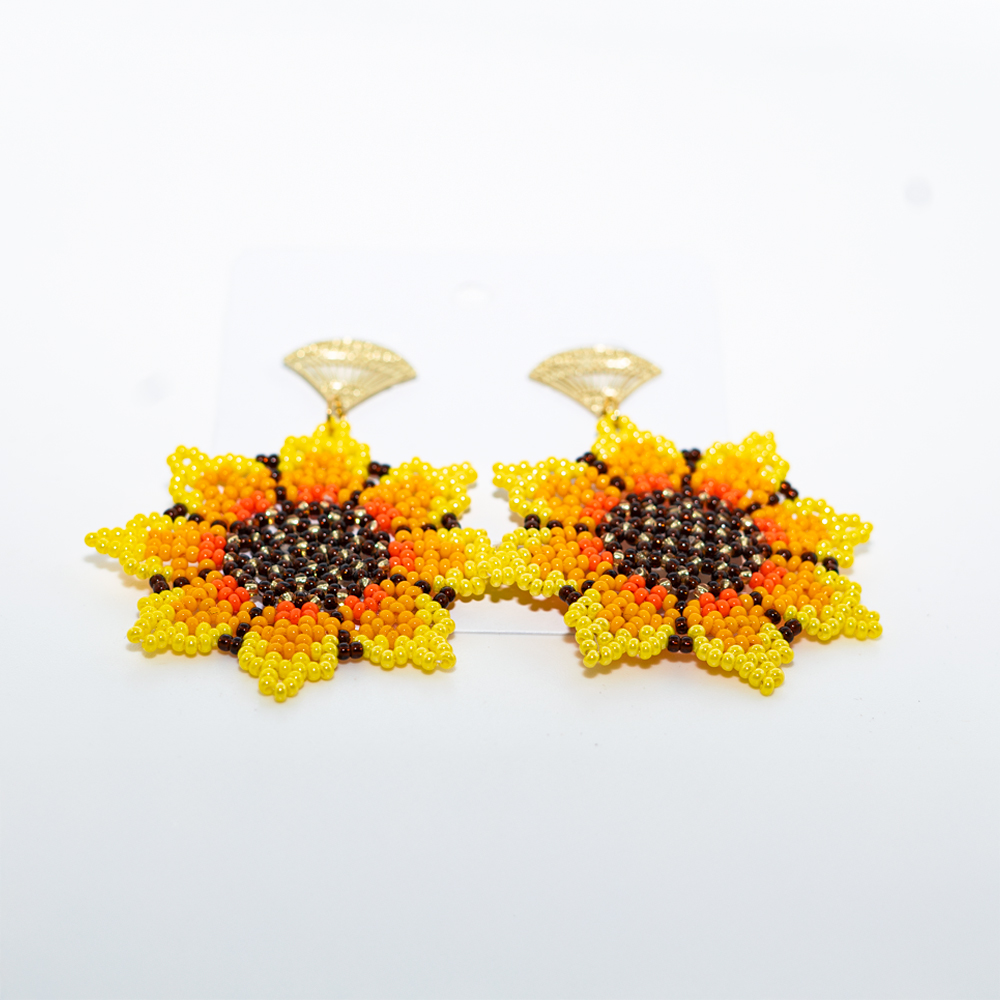 Aretes mostacilla girasol